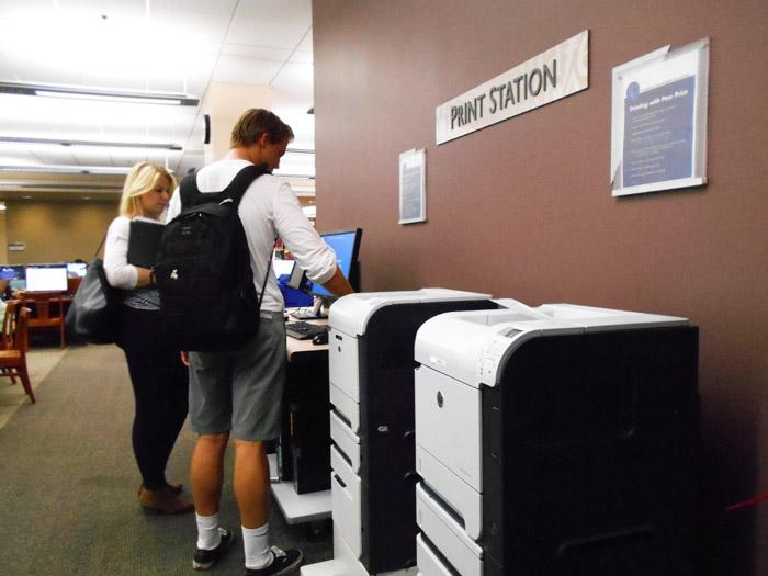 students at a print station