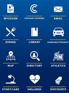 campus app navigation showing wellness button