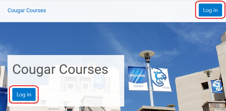 Cougar Courses homepage