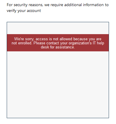 not enrolled in Duo error message
