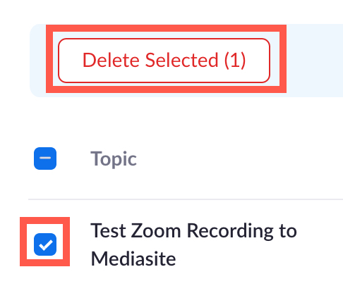 select video and click the delete button